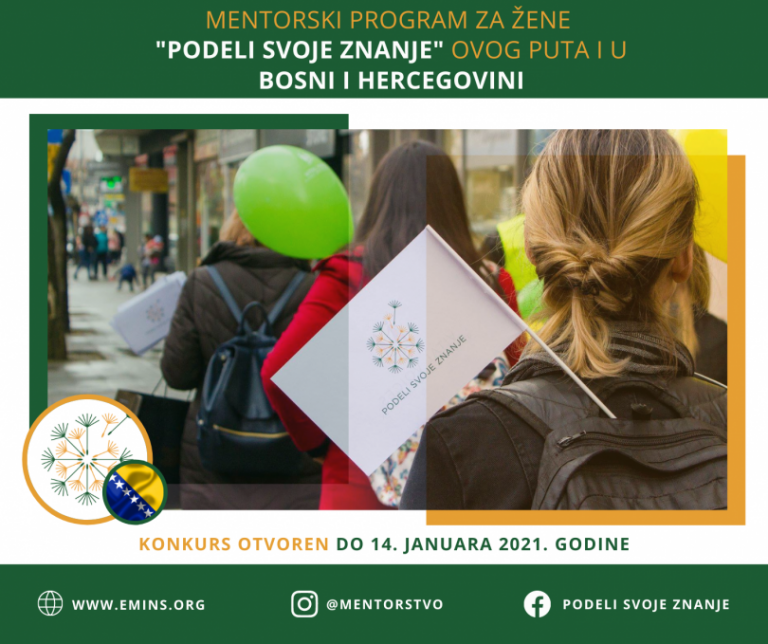 Read more about the article OTVOREN KONKURS za mentorine iz Bosne i Hercegovine – Mentorski program za žene “Podeli svoje znanje”